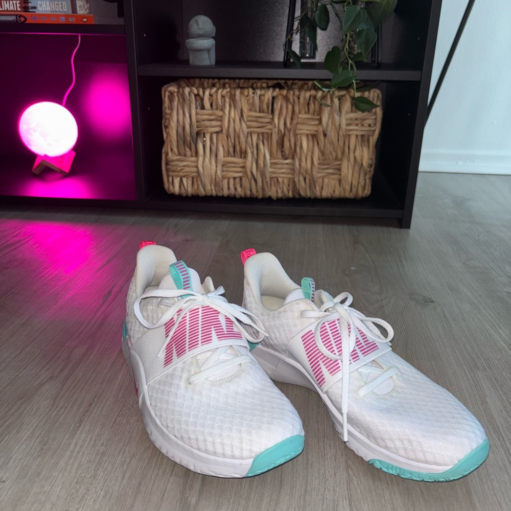 Nike White and Pink Athletic Sneakers